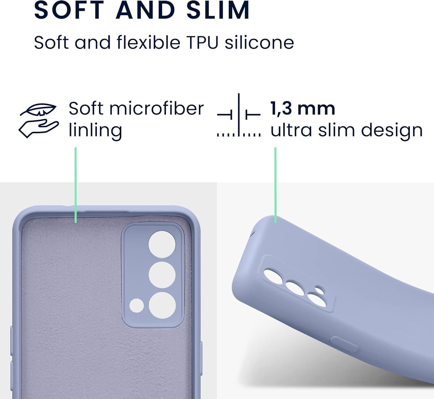 kwmobile Funda compatible con Realme GT Master Edition – Funda protectora delgada de TPU con acabado mate suave – lavanda claro