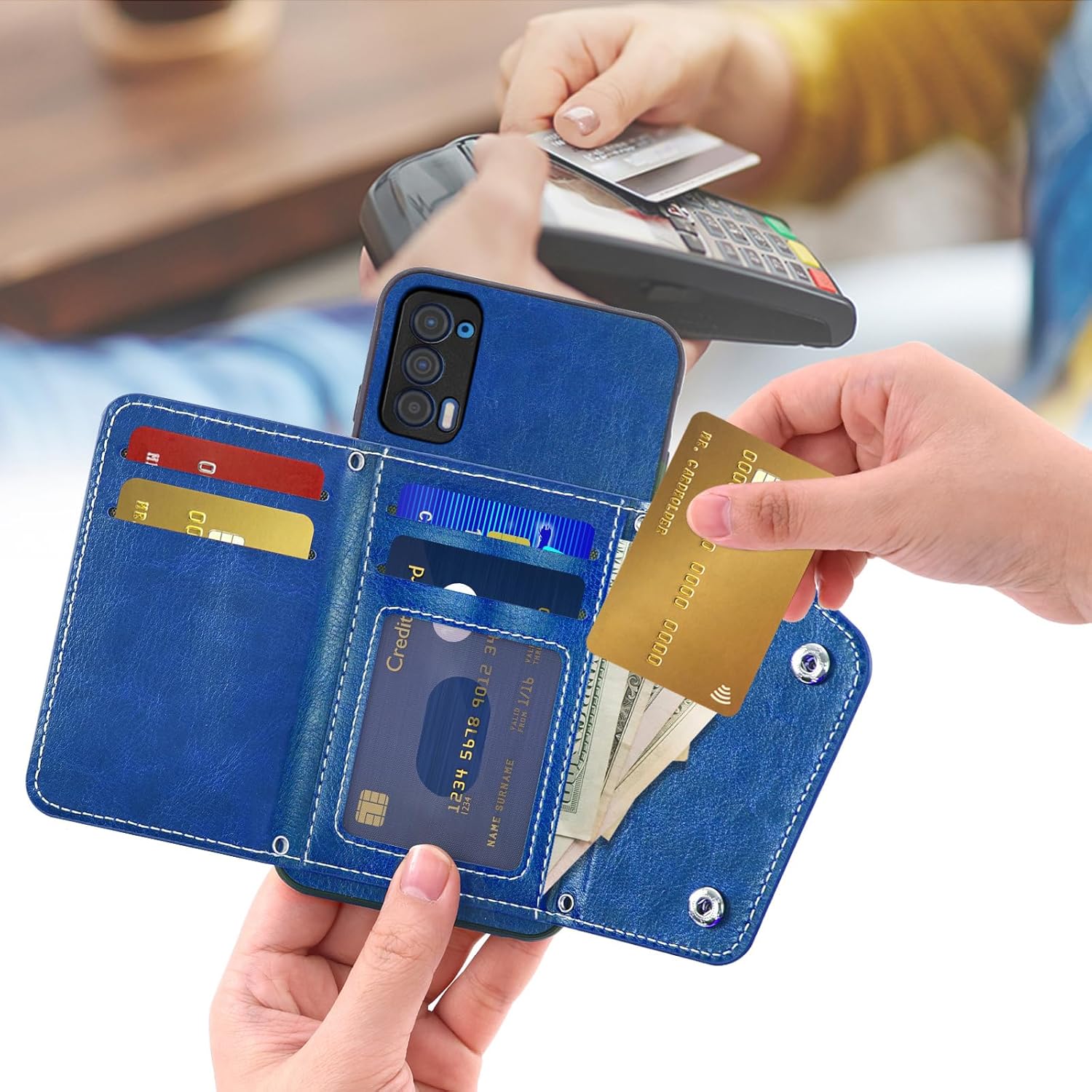 Asuwish Funda para teléfono Motorola Moto Edge 2021MotoEdge 5G UW 2021 con protector de pantalla y tarjetero para tarjeta de crédito, soporte de