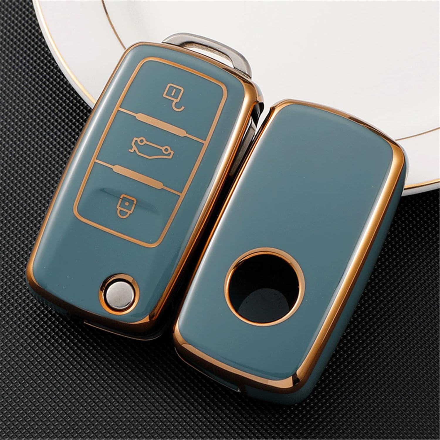 Funda para llavero de automóvil VW Volkswagen de TPU suave con carcasa de llavero, funda protectora completa compatible con VW MK6 Jetta Beetle