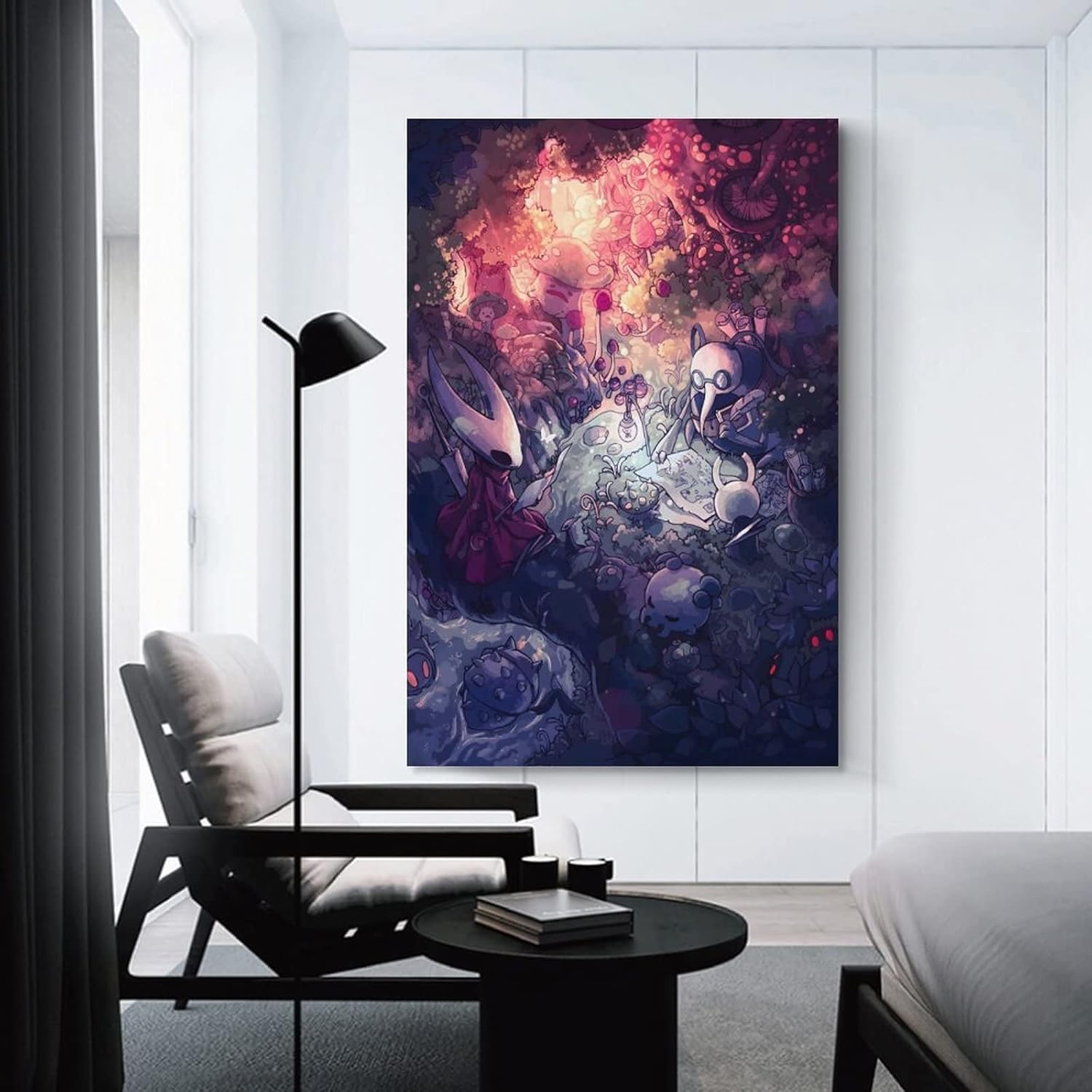 SNKB Hollow Knight – Póster artístico en lienzo y arte para pared, diseño moderno de dormitorio familiar, 16 x 24 pulgadas (15.7 x 23.6 in)