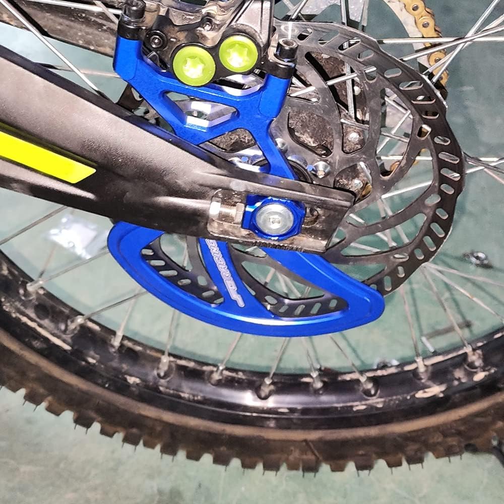 JFG RACING Protector de freno de disco trasero de motocicleta+bloque de eje tensor de eje trasero Ajustador de cadena para Sur Ron SX Segway