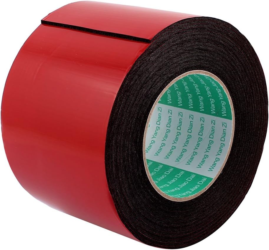 IIVVERR Cinta adhesiva de doble cara fuerte negra Cinta de esponja 100MM Ancho 5M Largo (Cinta adhesiva de doble cara fuerte y negra Esponja Cinta