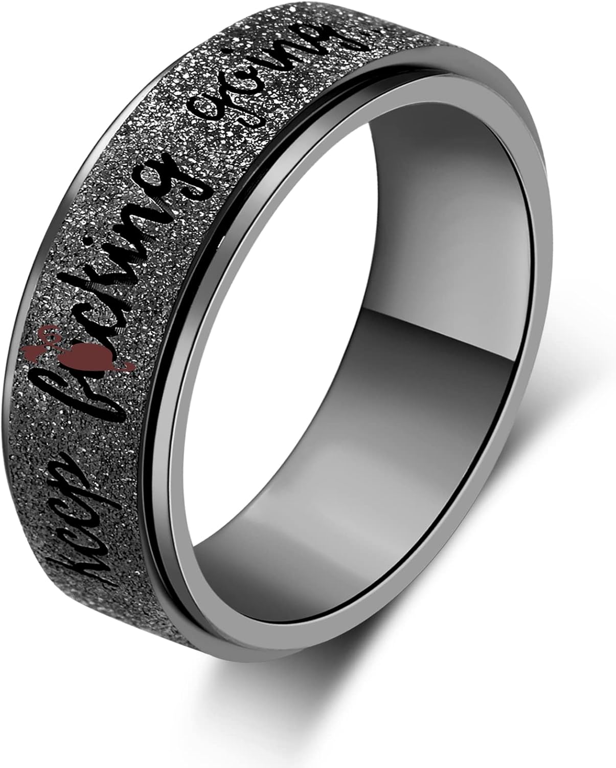Anillo para ansiedad para mujer anillo giratorio de acero inoxidable con mantra inspirador personalizado para hombres, mujeres y amigos, regalo de