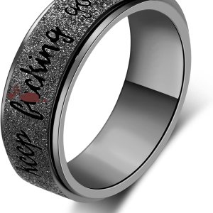 Anillo para ansiedad para mujer anillo giratorio de acero inoxidable con mantra inspirador personalizado para hombres, mujeres y amigos, regalo de Anillo para ansiedad para mujer anillo giratorio de acero inoxidable con mantra inspirador personalizado para hombres, mujeres y amigos, regalo de