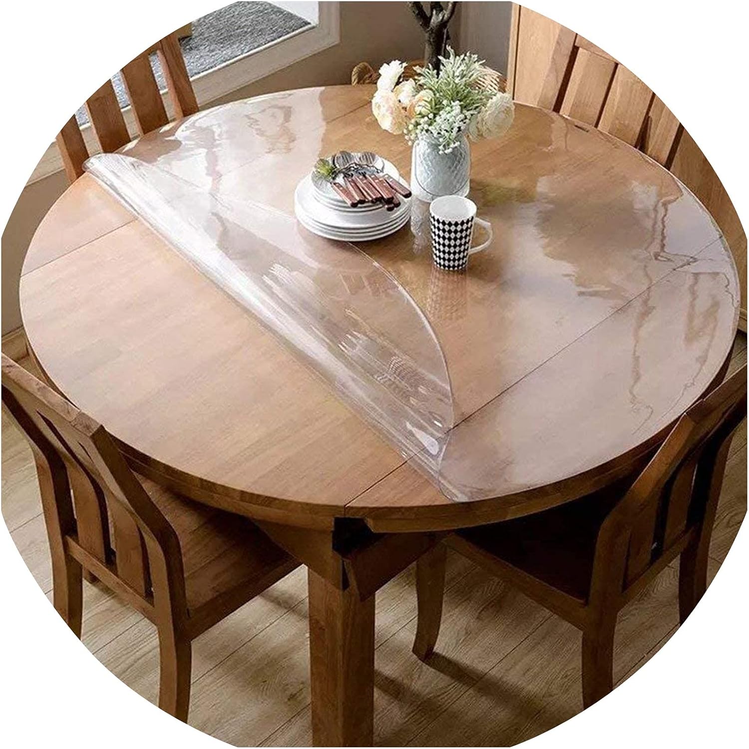 JYFZYTLL Protector de mesa transparente de 0.079 in de grosor, mantel redondo impermeable, diámetro de 16 a 55 pulgadas, almohadillas para mesas de