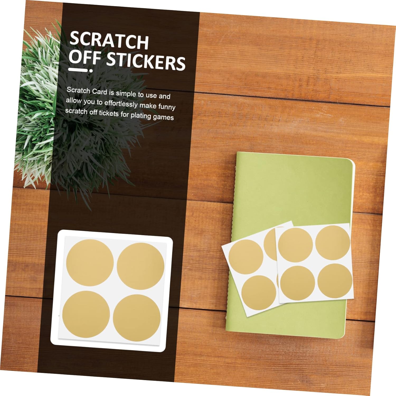 STOBOK 250 unidades de etiquetas redondas de 1 pulgada DIY Scratch Off Lottery Scratch Off Pegatinas de oro Etiquetas redondas de sellado Pegatinas