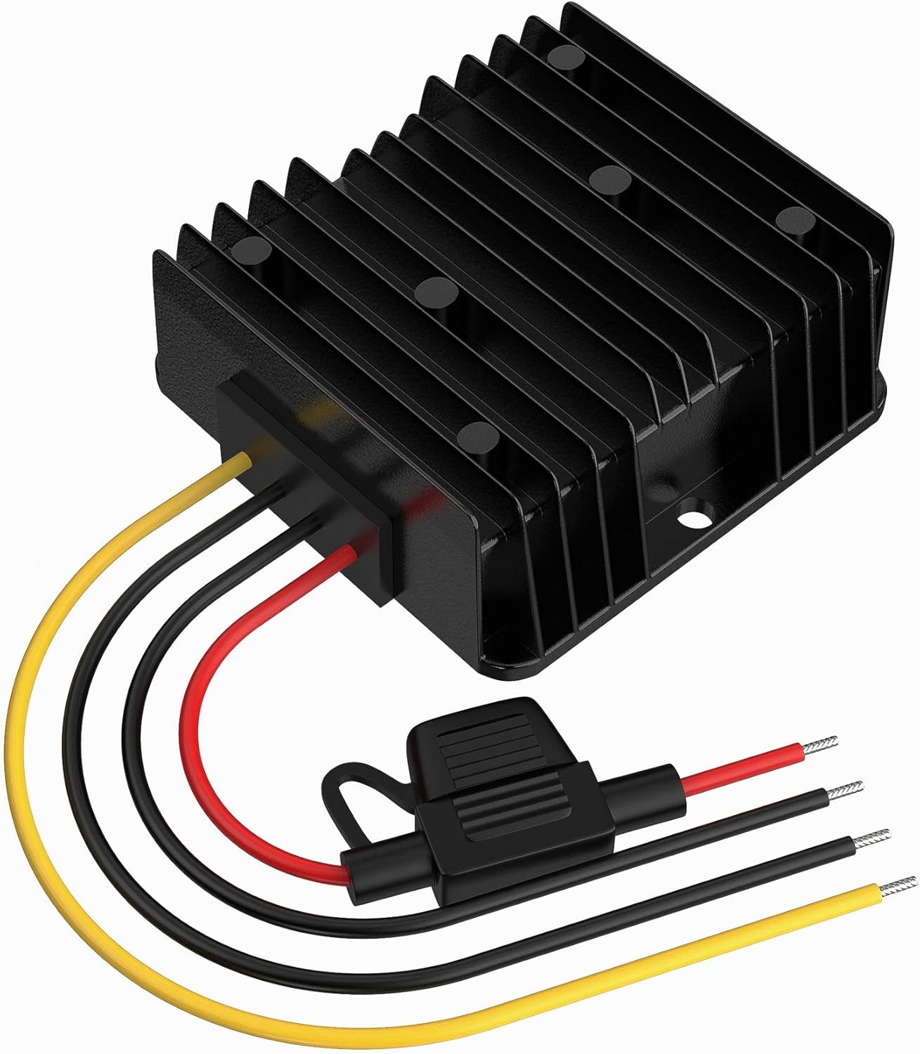 Convertidor de voltaje de 24 V a 12 V, convertidor Buck 15A 180W DC transformador con fusible impermeable, convertidor reductor para carrito de