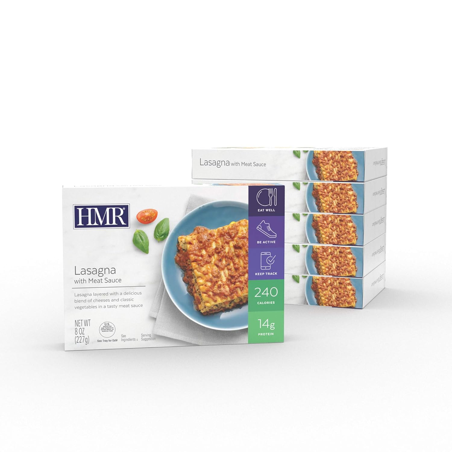 HMR Lasaña con salsa de carne  Almuerzo o cena preenvasados para apoyar la pérdida de peso  Listo para comer  0.45 oz de proteína  Alimentos bajos