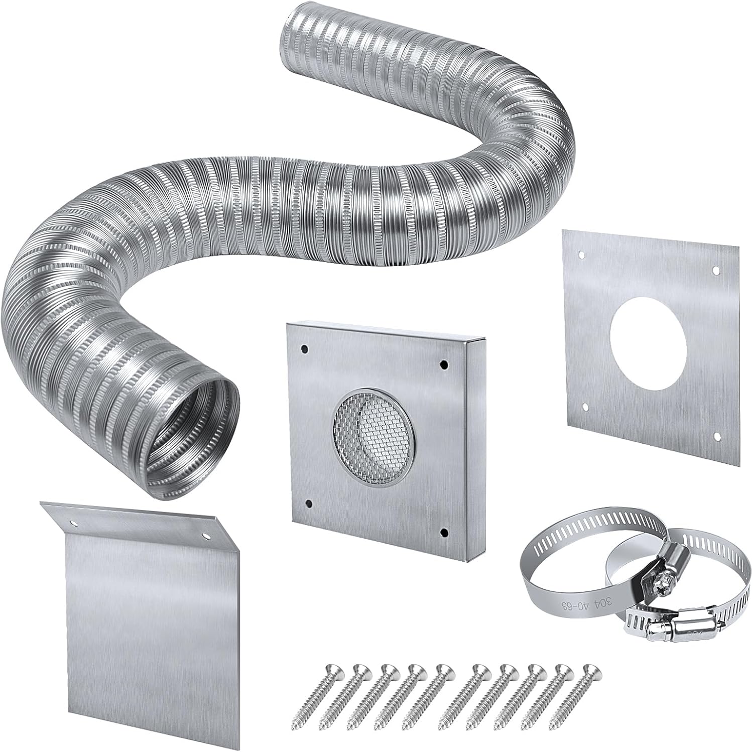 Kit de entrada de aire fresco para estufa de pellets, kit de aire frío exterior de 2 x 60 pulgadas para tubería de estufa de pellets, tubo de