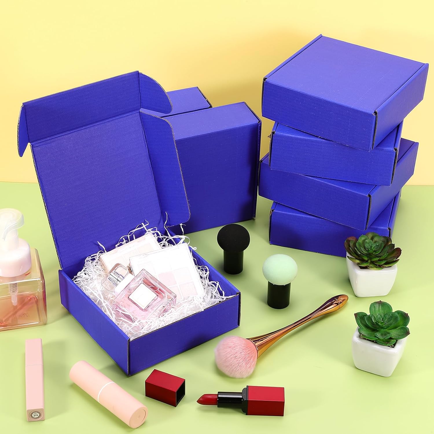 Cajas de envío, paquete de 20 cajas de cartón corrugado azul, cajas de correo reciclables para embalaje de regalos de envío de pequeñas empresas