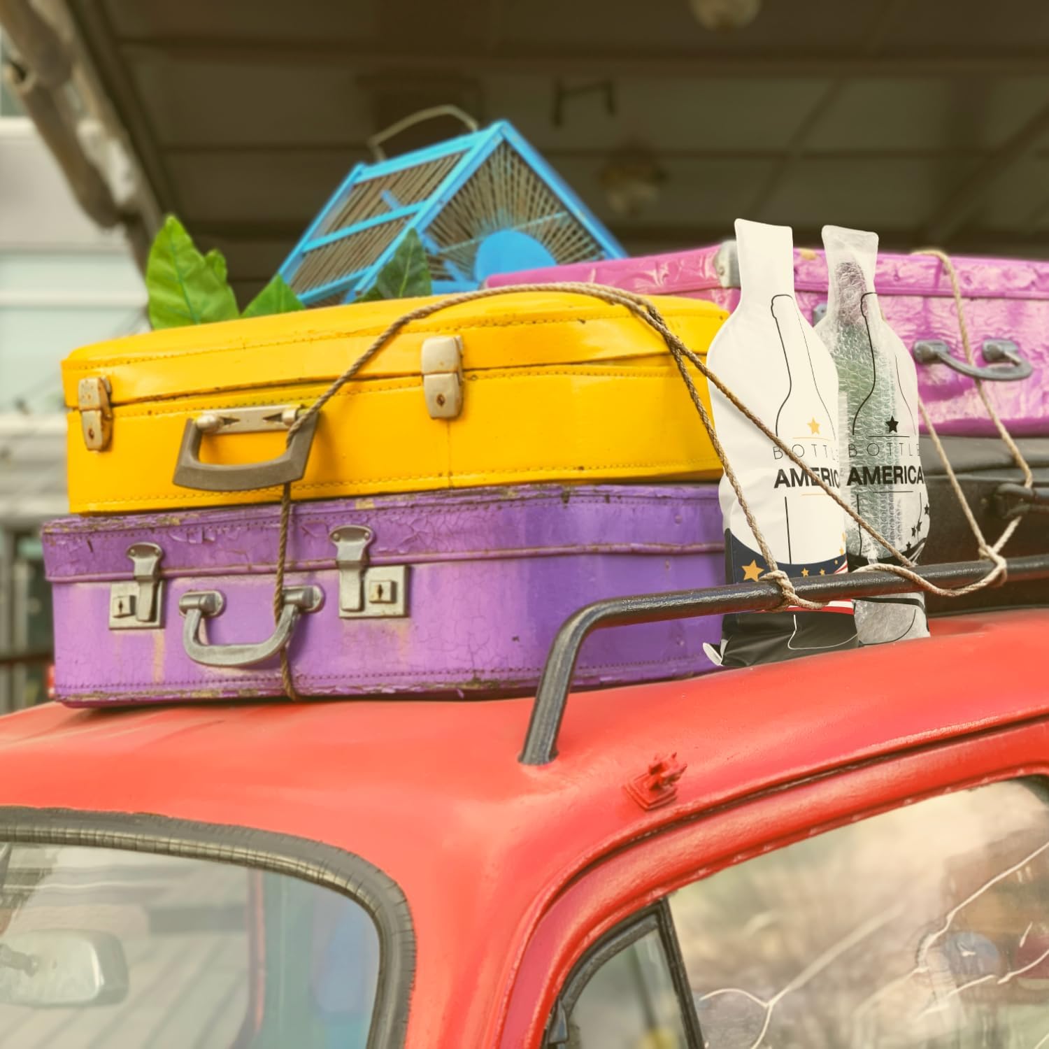 Bottle America – Fundas protectoras de viaje reutilizables para botellas de vidrio  Resistente a impactos y fugas  Bolsa de transporte  Avión