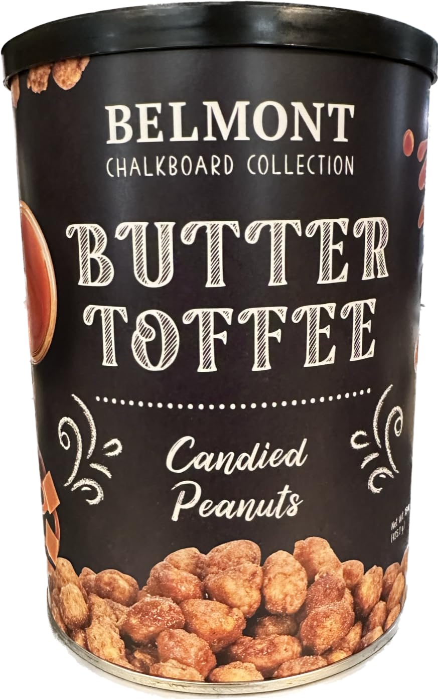 Belmont Chalkboard Collection – Cacahuetes confitados con caramelo de mantequilla, 15 onzas