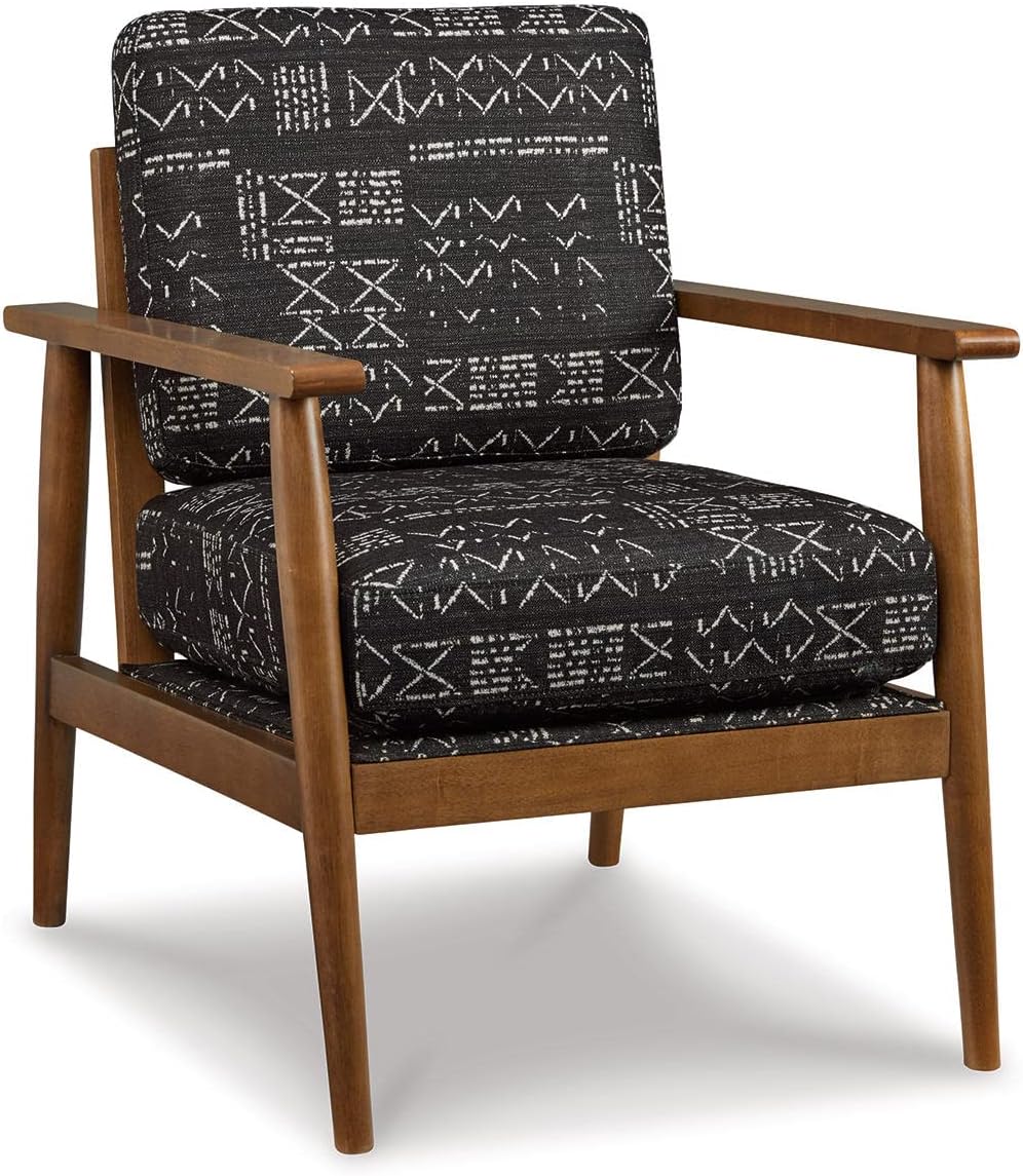 Signature Design by Ashley Bevyn Mid-Century – Silla decorativa tapizada moderna, color negro