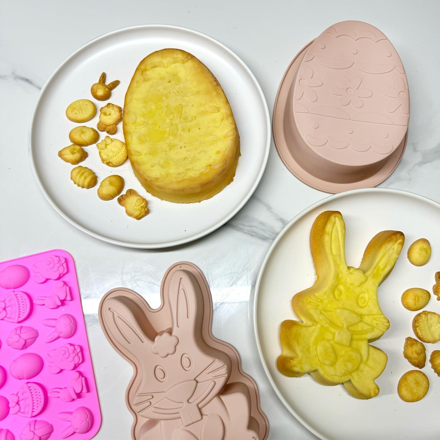 Mauts-inus Moldes para huevos de Pascua, moldes de chocolate grandes, utilizados para hacer, moldes de dulces de chocolate de conejo de Pascua,