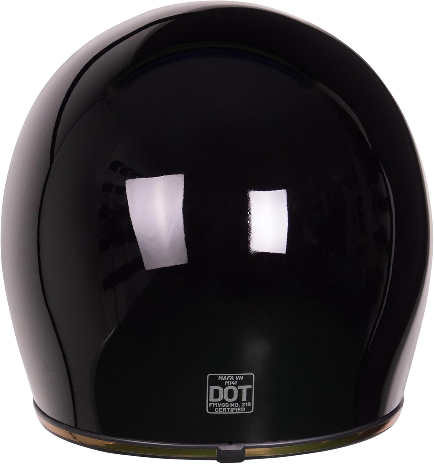 ROYAL M141 – Casco de motocicleta de cara completa, aprobado por DOT, unisex, clásico, diseño elegante (negro brillante, L)