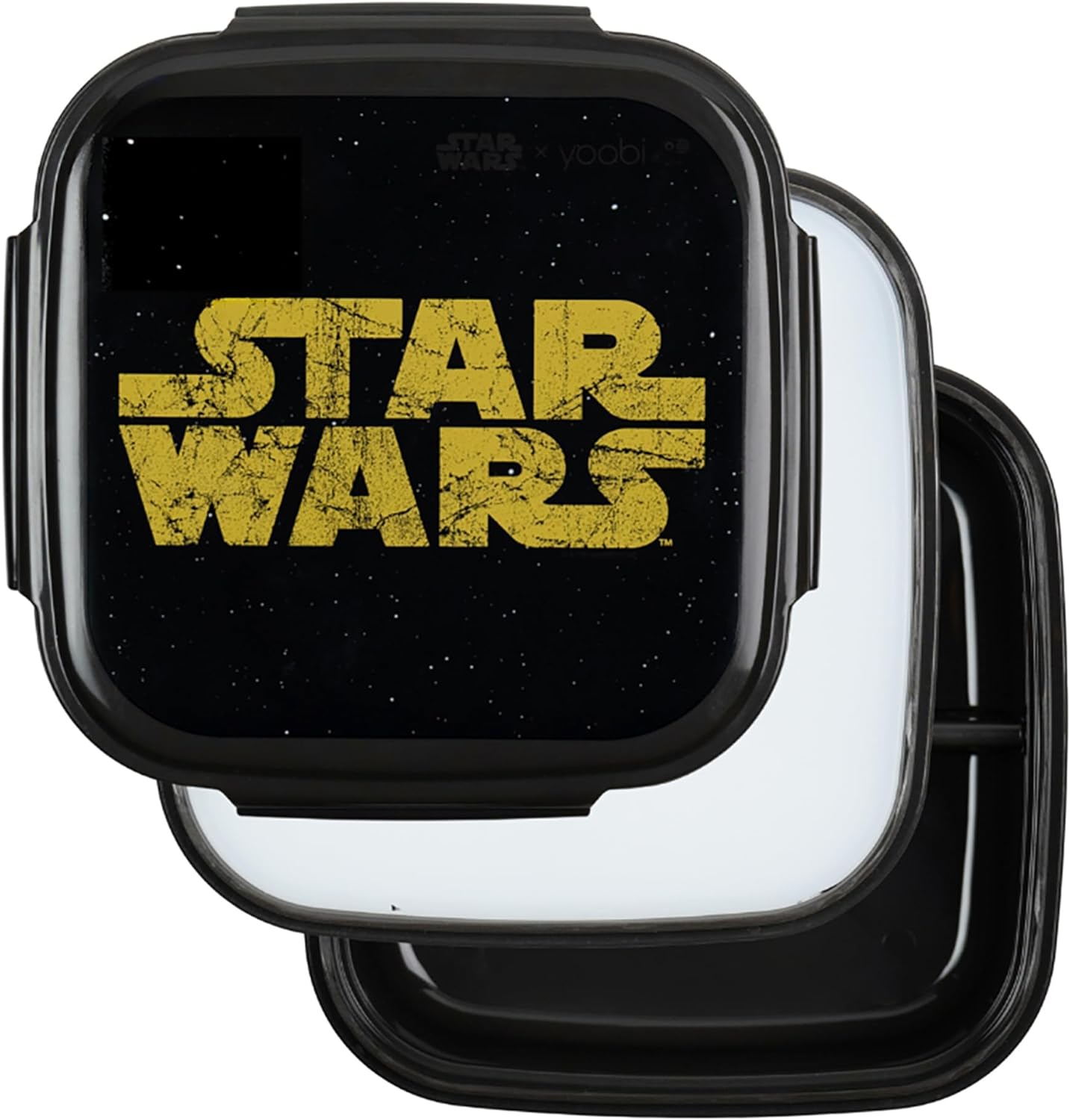 Yoobi Star Wars X Classic – Caja Bento y bolsa de hielo negra – Lonchera de 3 compartimentos, apta para lavavajillas y microondas, contenedor de