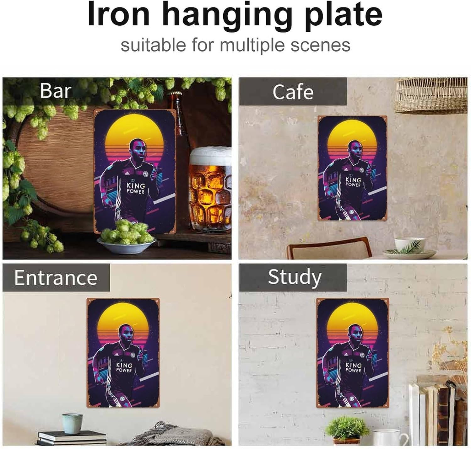 Ricardo Pereira Sports posters Retro Metal tin Sign Halloween Tin Sign,Cave,Bar,Club, Home Wall Art Metal Tin Sign 8×12 inches