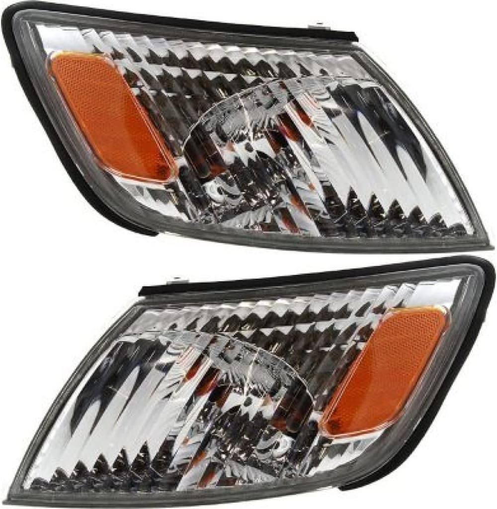 KarParts360 Para 2000 2001 Lexus ES300 Conjunto de luz de señal par lado conductor y pasajero wbombillas para LX2530108 LX2531108