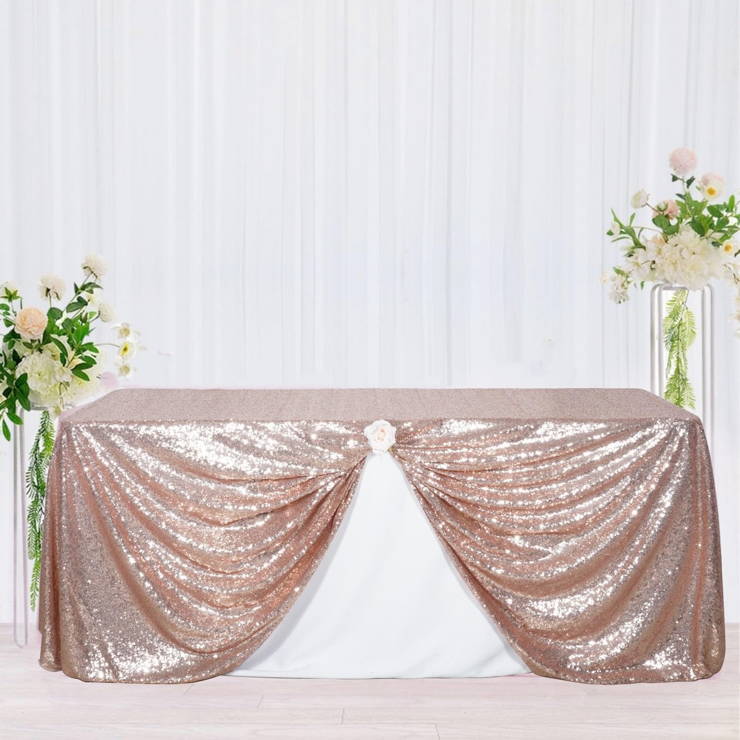 Poise3EHome Mantel rectangular de lentejuelas para exhibición de tartas y postres de fiesta, en eventos