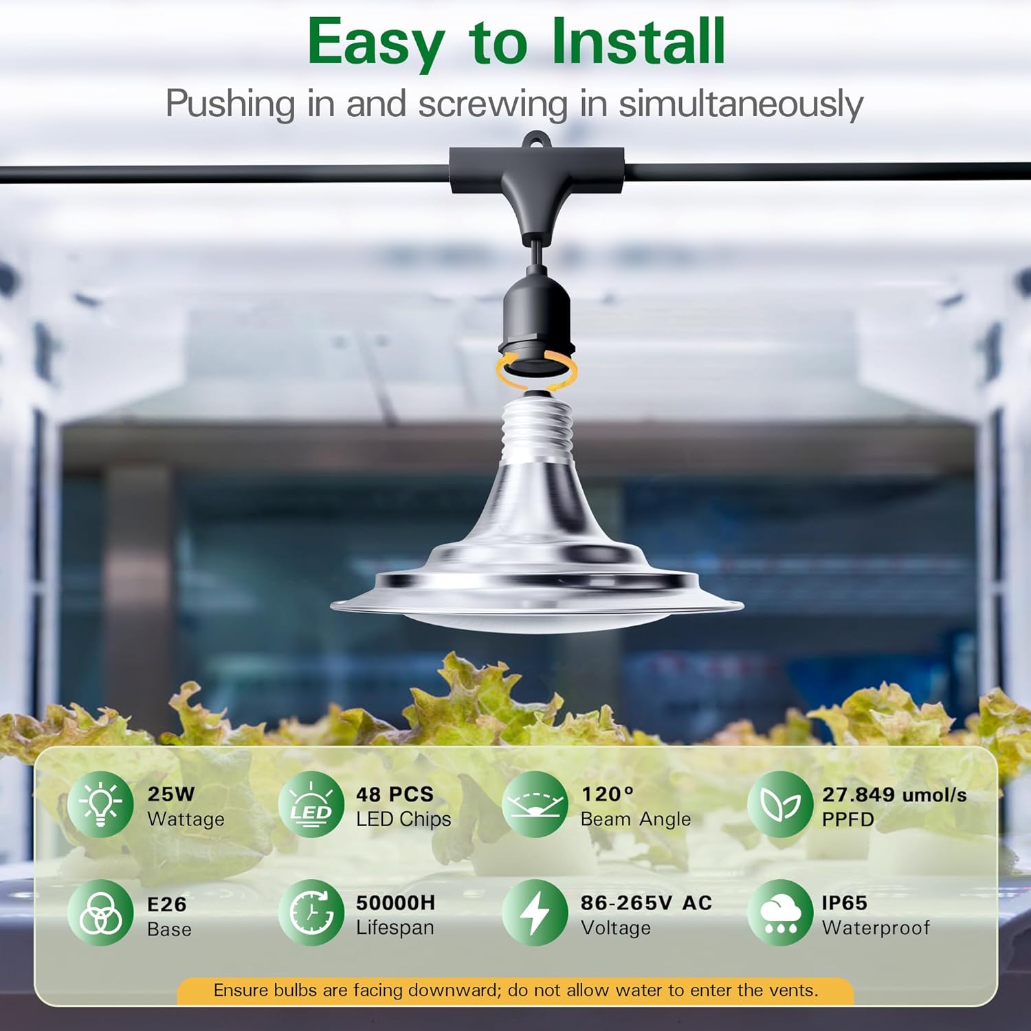 Luces de cultivo al aire libre para invernadero, luces de cultivo de invernadero de espectro completo para plantas al aire libre, cadena impermeable