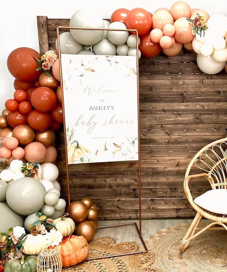 Kit de guirnalda de globos de calabaza pequeña con 140 globos de látex de 18105 pulgadas, color naranja polvoriento, naranja, oro rosa, nude, para