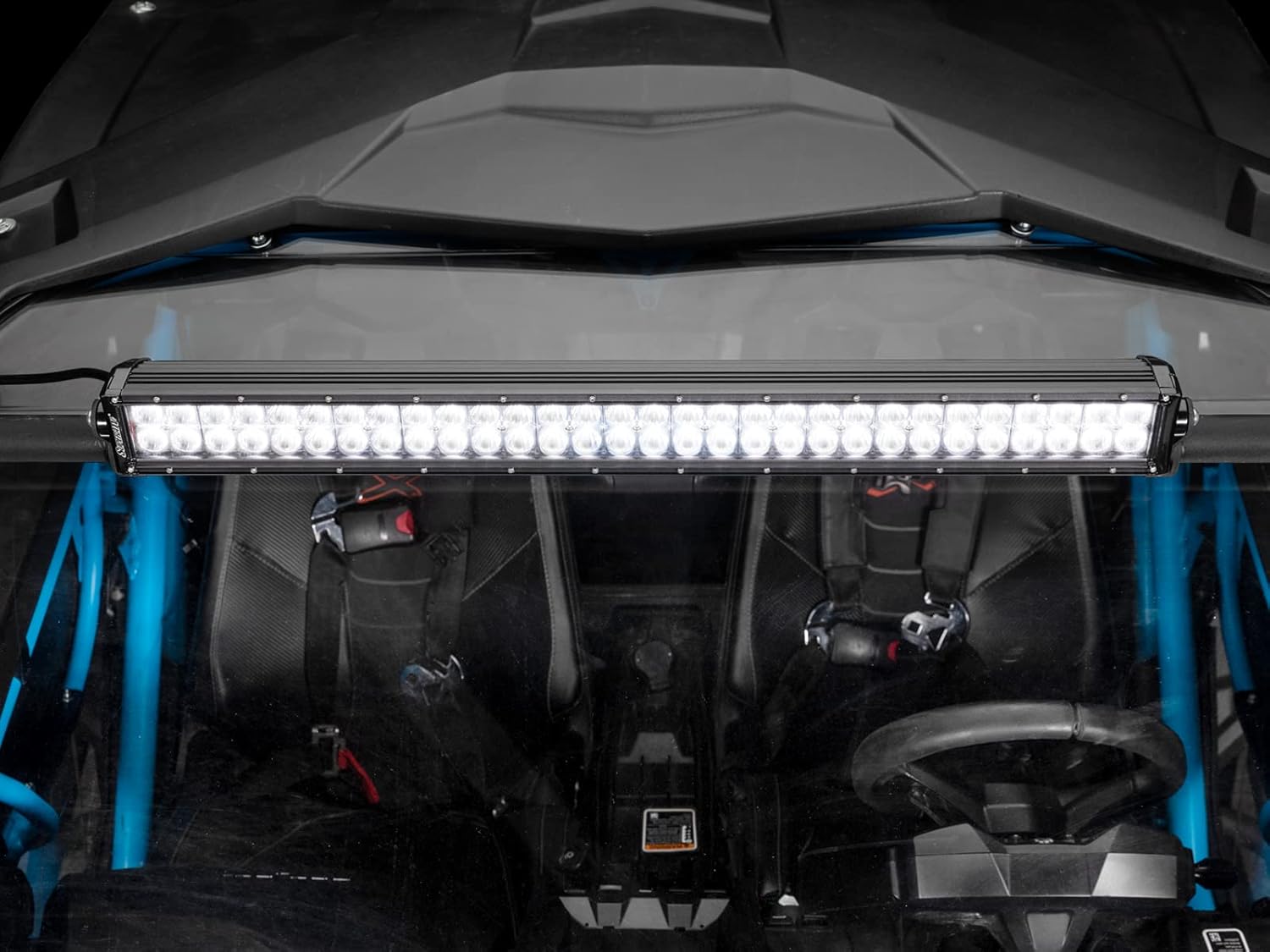 SuperATV – Barra de luz combinada LED recta de 30 pulgadas, incluye interruptor basculante y arnés de cableado, kit de soporte de perfil bajo