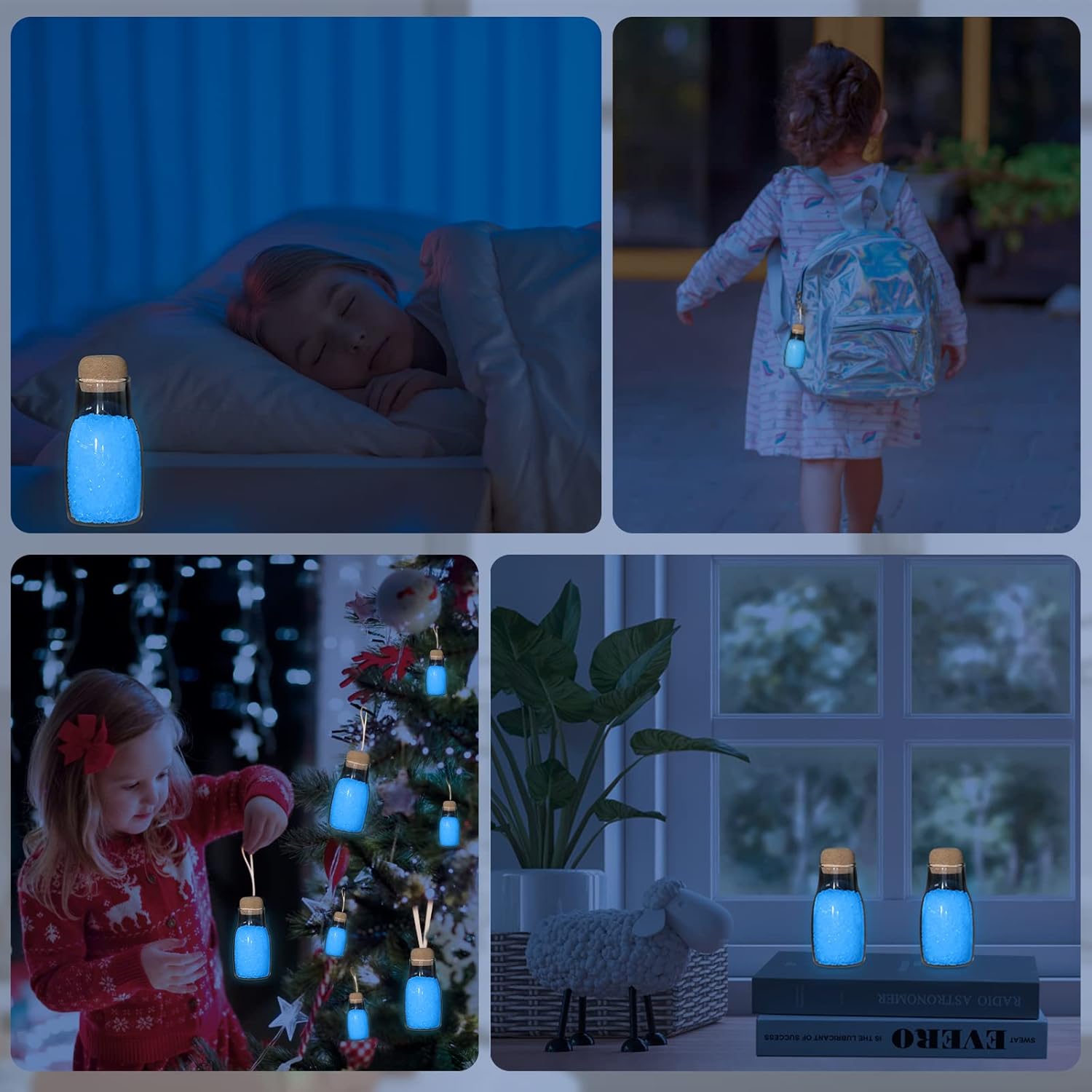 Piedras brillantes que brillan en la oscuridad, decoración de interiores y exteriores, rocas azules para paisajismo, piedra luminosa para peceras,