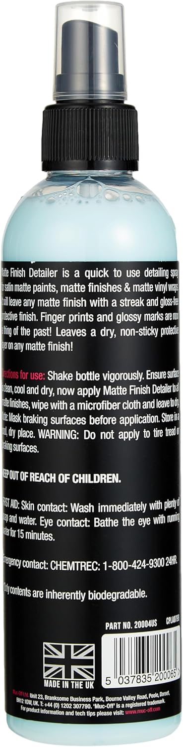 Muc-Off Matt Finish Detailer, 8.5 fl oz  Spray de protección de bicicleta premium para MTBGravelRoad Bikes  Protector de bicicleta post-lavado para