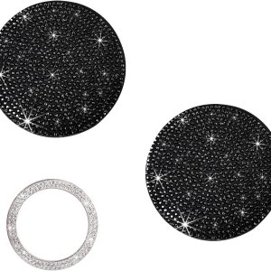 Paquete de 2 posavasos para automóvil, antideslizantes, a prueba de golpes, universal, con diamantes de imitación de cristal brillante, accesorios Paquete de 2 posavasos para automóvil, antideslizantes, a prueba de golpes, universal, con diamantes de imitación de cristal brillante, accesorios