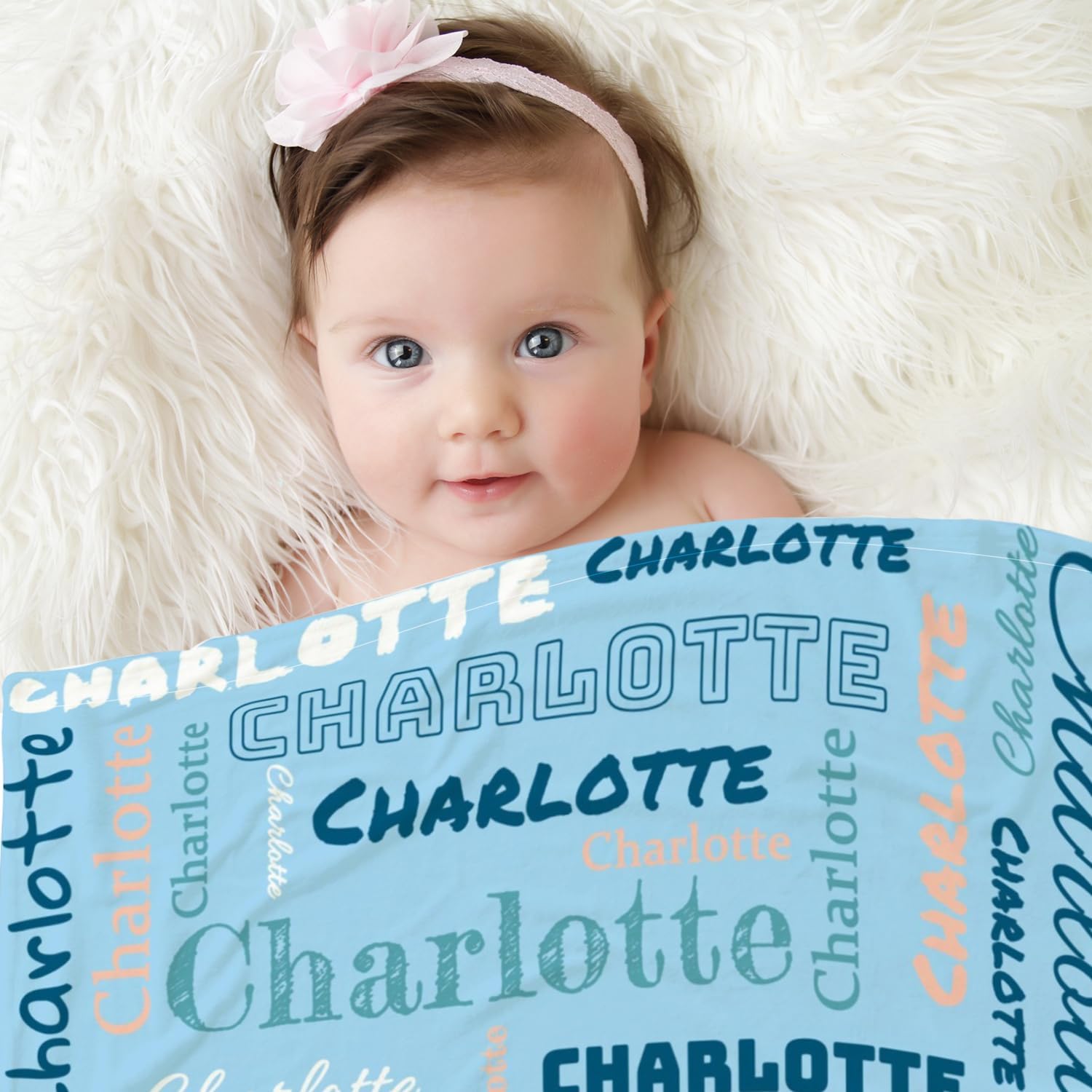 HOSEE Manta personalizada para bebé, mantas de bebé personalizadas para niñas y niños, manta personalizada para bebé con nombre, mantas