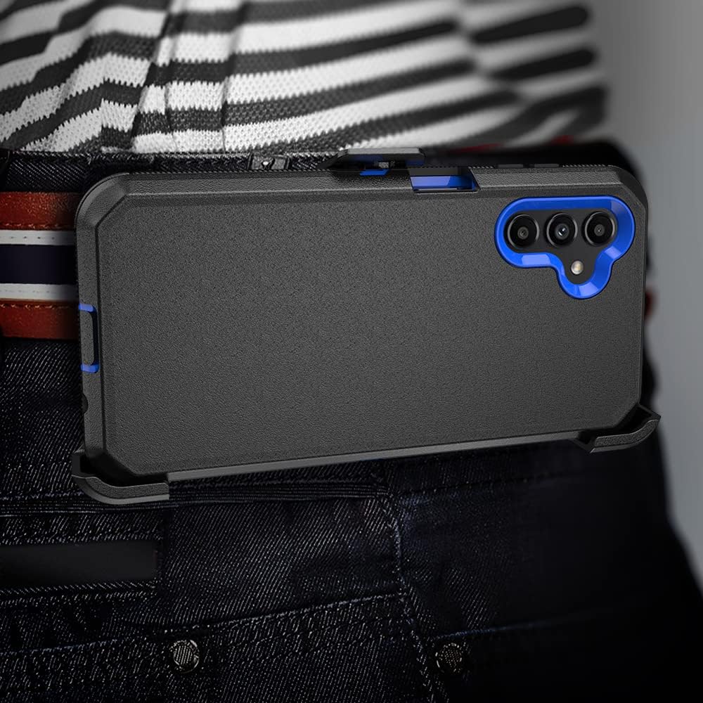 TASHHAR Funda protectora para Samsung Galaxy A13, resistente, a prueba de golpes, con clip para cinturón para Samsung A13 5G de 6.5 pulgadas (negro