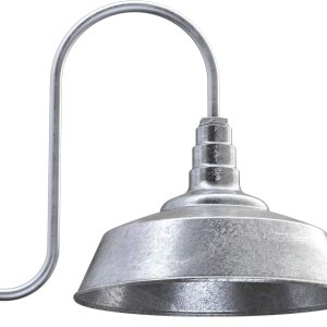 Steel Lighting Co. Redondo – Luz de granero  Montaje en pared al aire libre  Cúpula de 20 pulgadas  Cuello de cisne ascendente  Luz grande de Steel Lighting Co. Redondo – Luz de granero  Montaje en pared al aire libre  Cúpula de 20 pulgadas  Cuello de cisne ascendente  Luz grande de