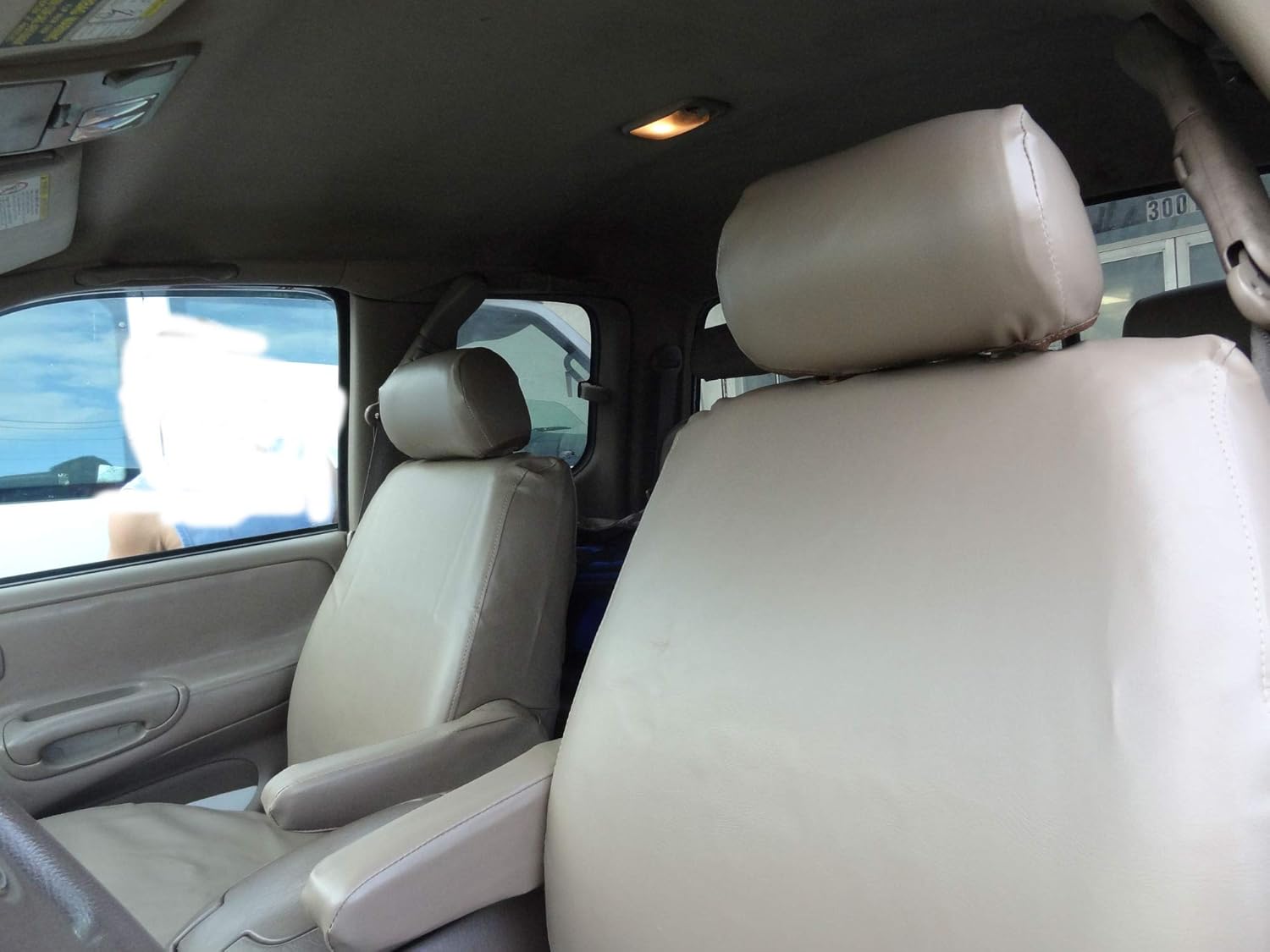 Durafit Seat Covers Compatible con Tundra LTD Access 2000-2004 o asientos delanteros de cabina doble con controles eléctricos, sarga gris pardo