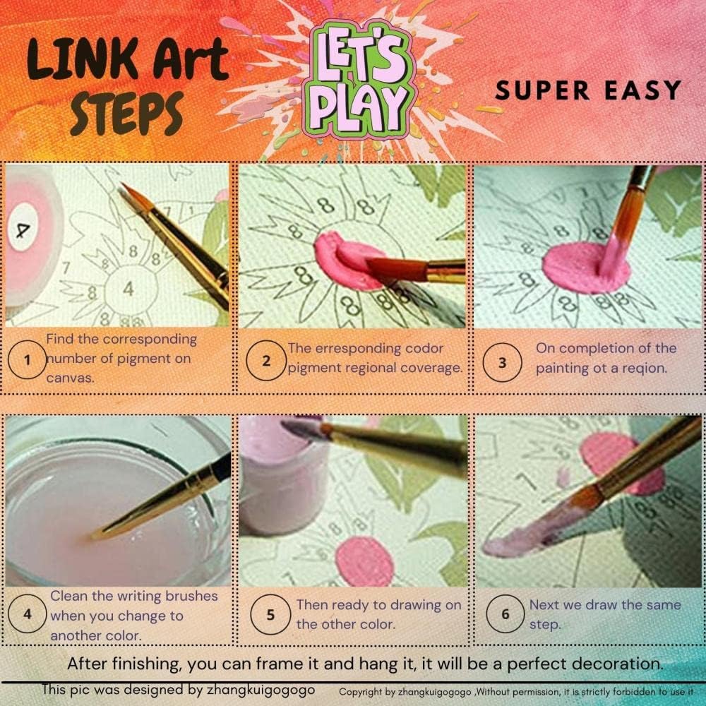 Pintura por números para adultos, kits de pintura acrílica para niños y principiantes, kit de pintura con pinceles, pinturas acrílicas, regalo de