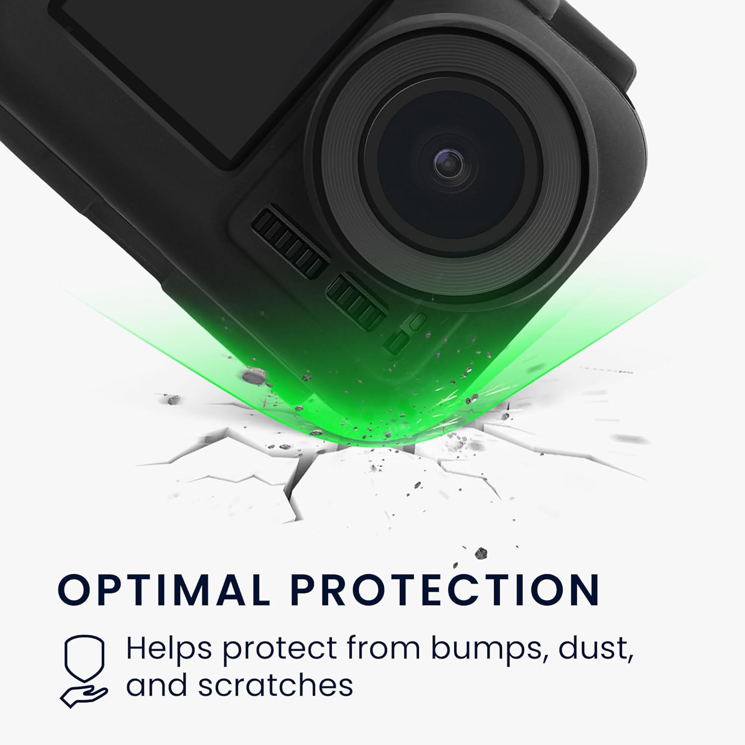 kwmobile Funda de silicona compatible con DJI Osmo Action 1 – Funda protectora para cámara – Negro