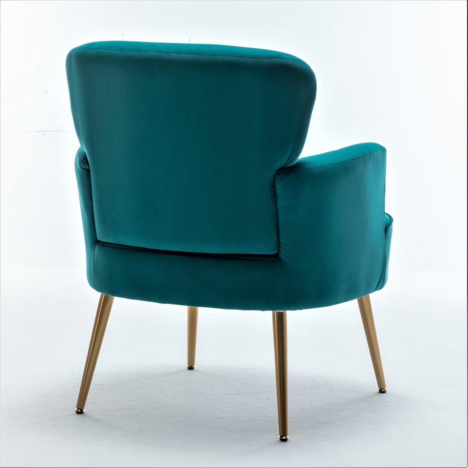 Silla decorativa de terciopelo con patas de metal dorado, sillón tapizado para espacios pequeños a medianos, sala de estar moderna, dormitorio,