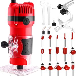 SILVEL Enrutador de madera, enrutador de madera de 800 W para carpintería, herramienta de enrutador de madera manual de 6.5 amperios 1.25 HP, SILVEL Enrutador de madera, enrutador de madera de 800 W para carpintería, herramienta de enrutador de madera manual de 6.5 amperios 1.25 HP,