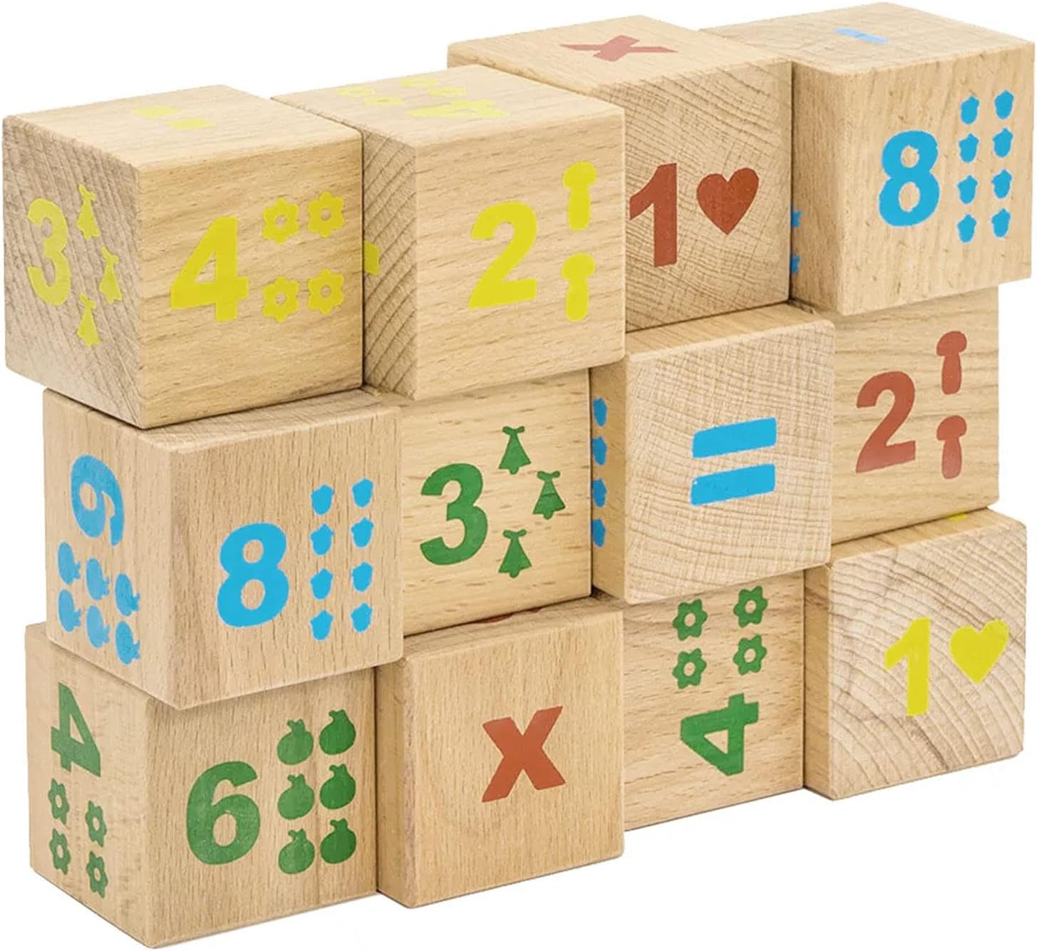 ZOENHOU 60 bloques de madera de 1.5 pulgadas, cubo de madera maciza natural de primera calidad, juego de bloques de madera sin terminar para
