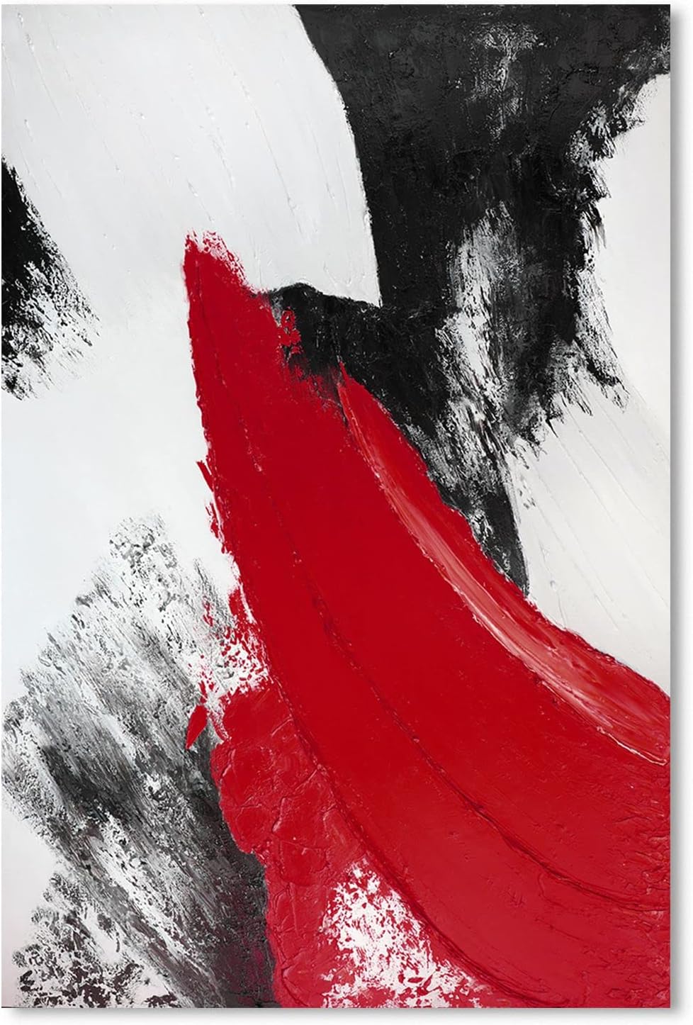 YPY Lienzo abstracto rojo para la pared moderno y minimalista en blanco y negro, póster impreso para sala de estar, dormitorio, baño, oficina,