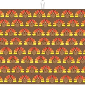 Tapete de secado de platos para el día de Acción de Gracias para encimera de cocina, pavo, almohadilla de microfibra absorbente para escurrir Tapete de secado de platos para el día de Acción de Gracias para encimera de cocina, pavo, almohadilla de microfibra absorbente para escurrir