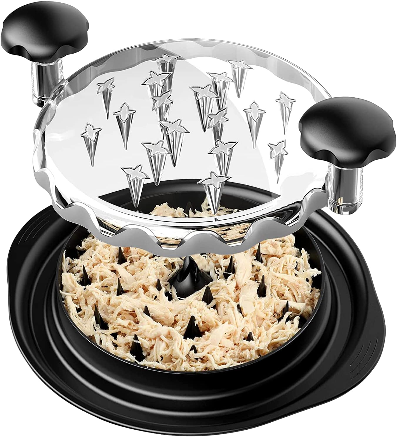 Pro – Trituradora de pechuga de pollo con cubierta transparente, máquina trituradora de carne grande, fácil limpieza, antideslizante, resistente al
