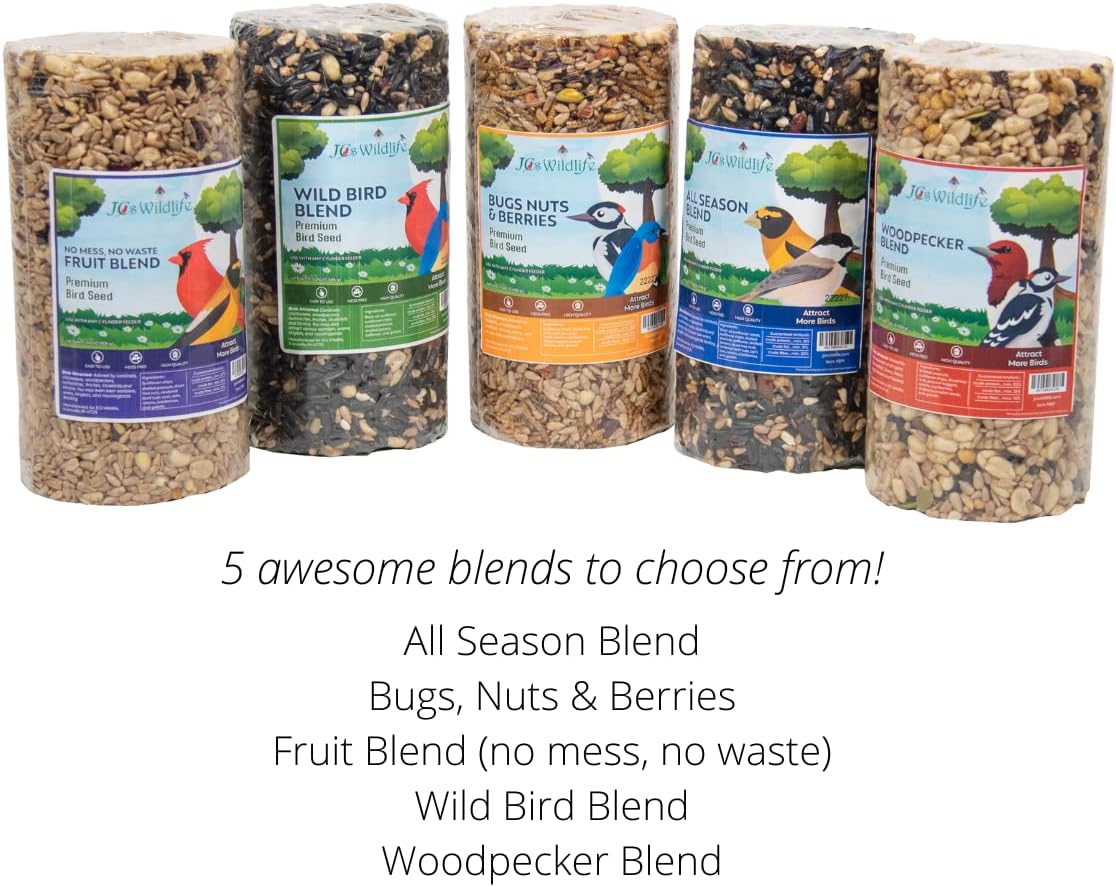 JCs Wildlife Woodpecker Blend Premium Bird Seed – Cilindro pequeño, 2 libras (4)
