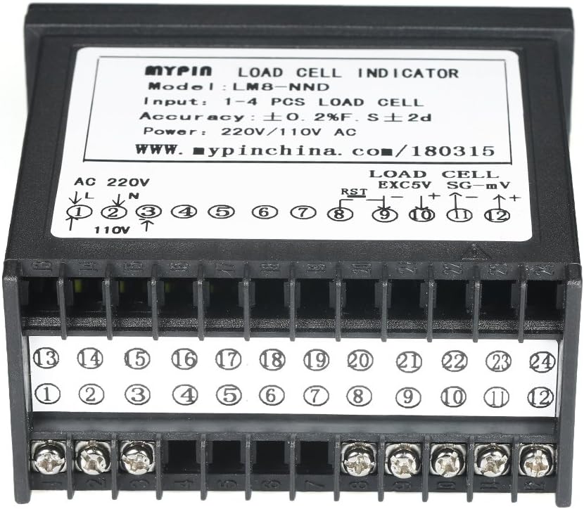 ERYUE Pantalla digital, pantalla LED digital medidor de pesaje Indicador de células de carga 1  4 células de carga Entrada de señales