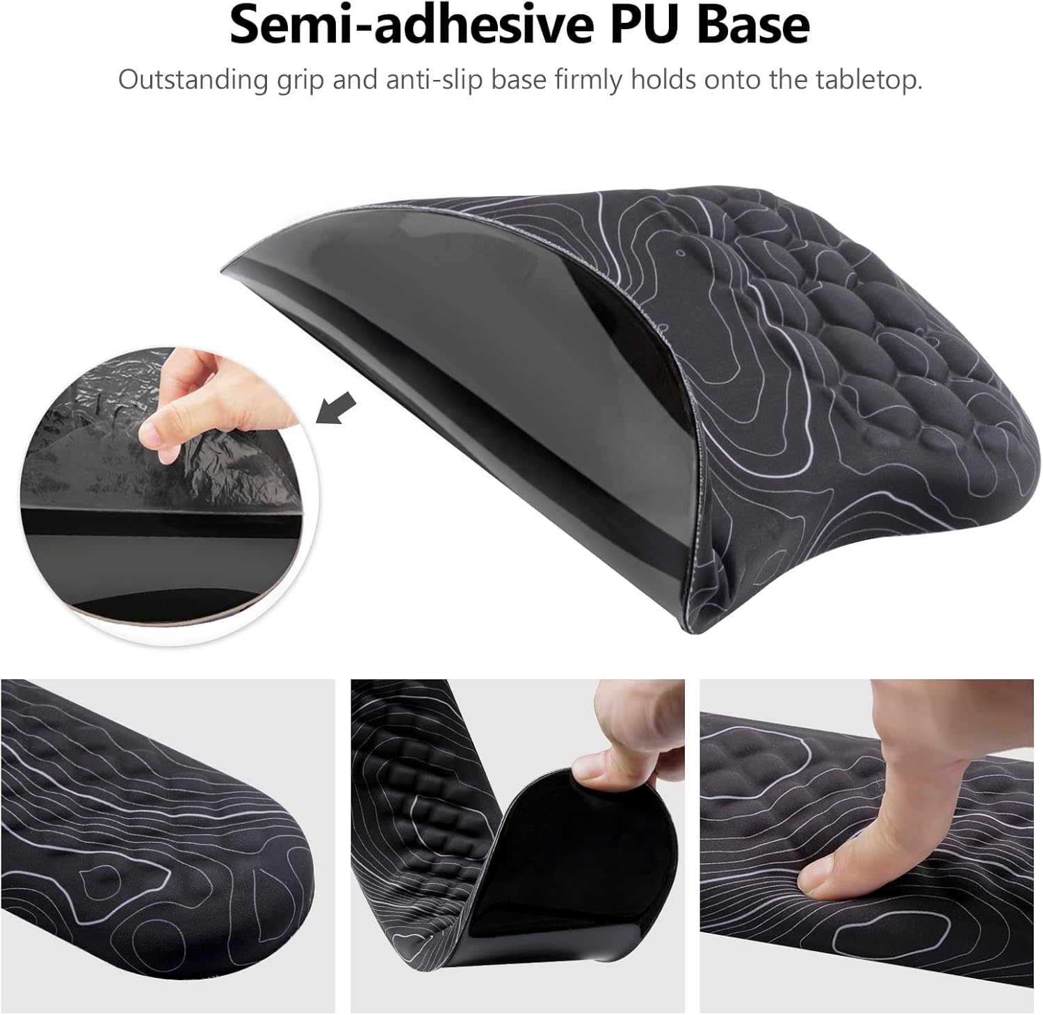 Laokiiy – Soporte de muñeca para mouse, reposamuñecas para teclado 2 en 1 + alfombrilla ergonómica para mouse, reposamuñecas antideslizante para