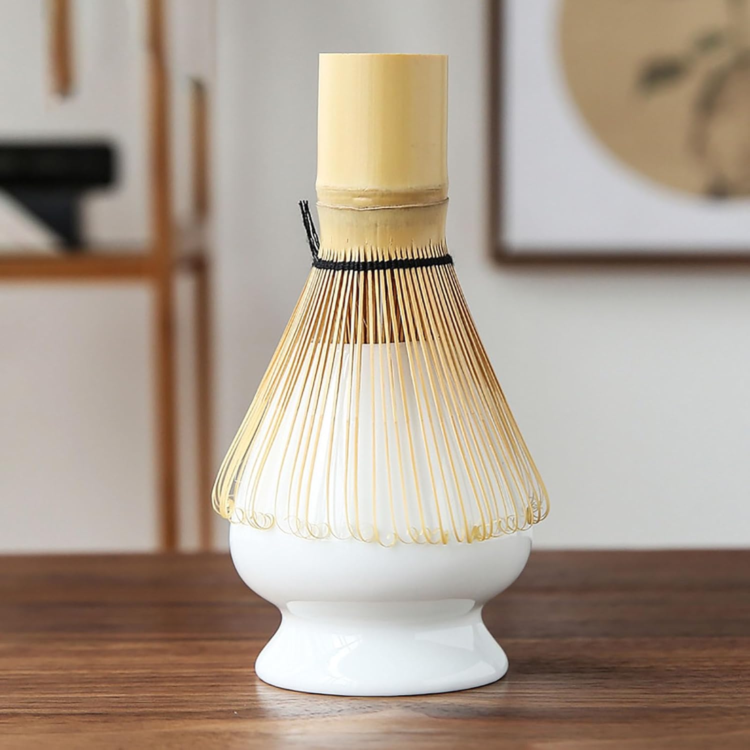 Juego de té matcha, juego de batidor Matcha Bowl de bambú batidor y soporte para batidor (Chawan Chasen Chashaku y Chasen Holder) Juego de regalo