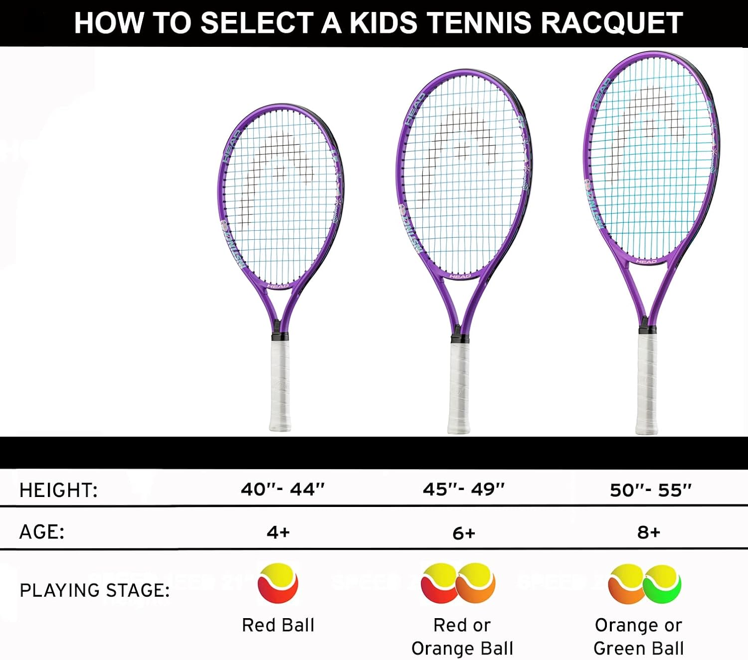 HEAD Instinct Kids Ten NIS – Raqueta preencordada para principiantes, equilibrio de luz, 21 pulgadas