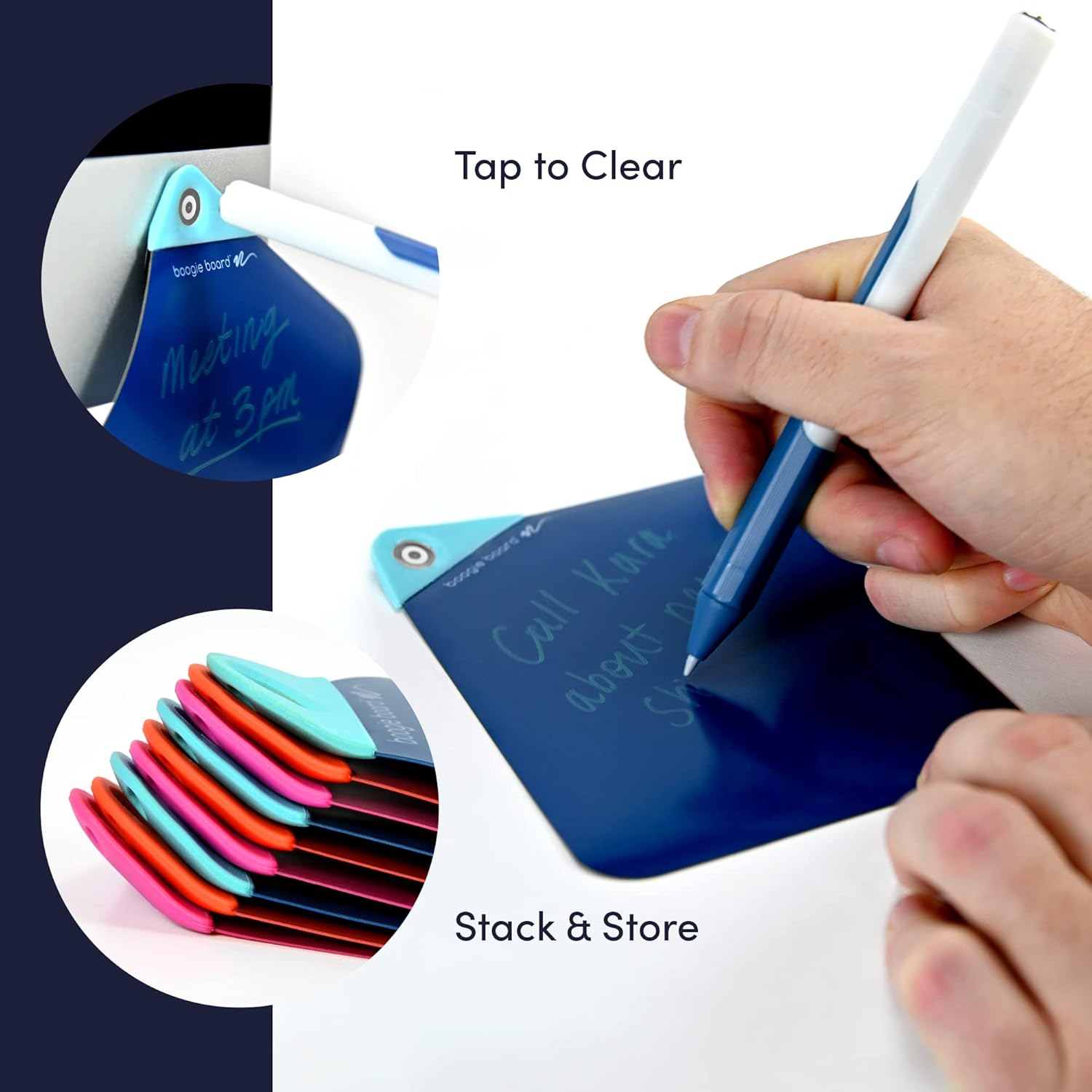 Boogie Board VersaNotes – Paquete de expansión reutilizable, borrado en seco y notas adhesivas, paquete de 3 alternativas para el hogar y la
