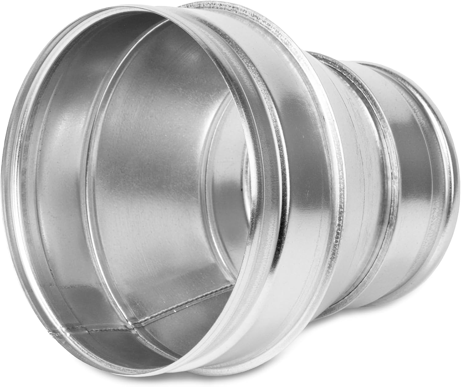 Reductor de conductos de ventilación de 8 a 6 pulgadas – Conector redondo de acero galvanizado – Montaje de conducto – Acoplamiento de aumento del