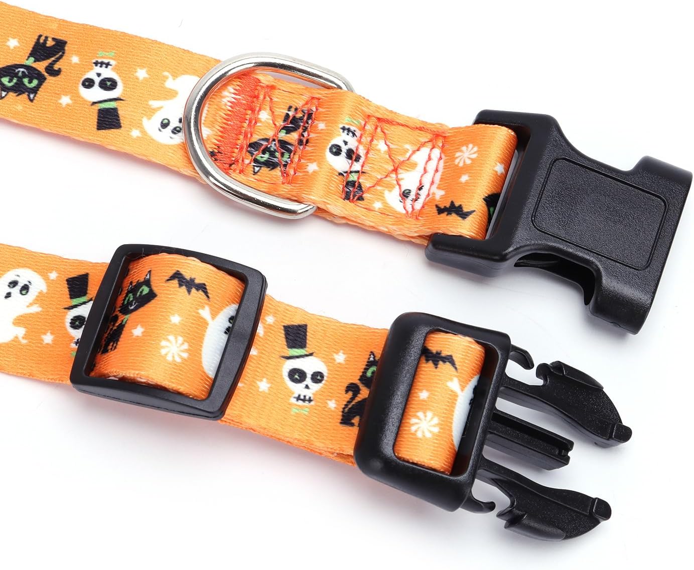 Moonpet Collares para perros pequeños, pequeños, medianos y grandes (estilo Halloween, M circunferencia de 12-18.5 pulgadas, 0.8 pulgadas de ancho 1