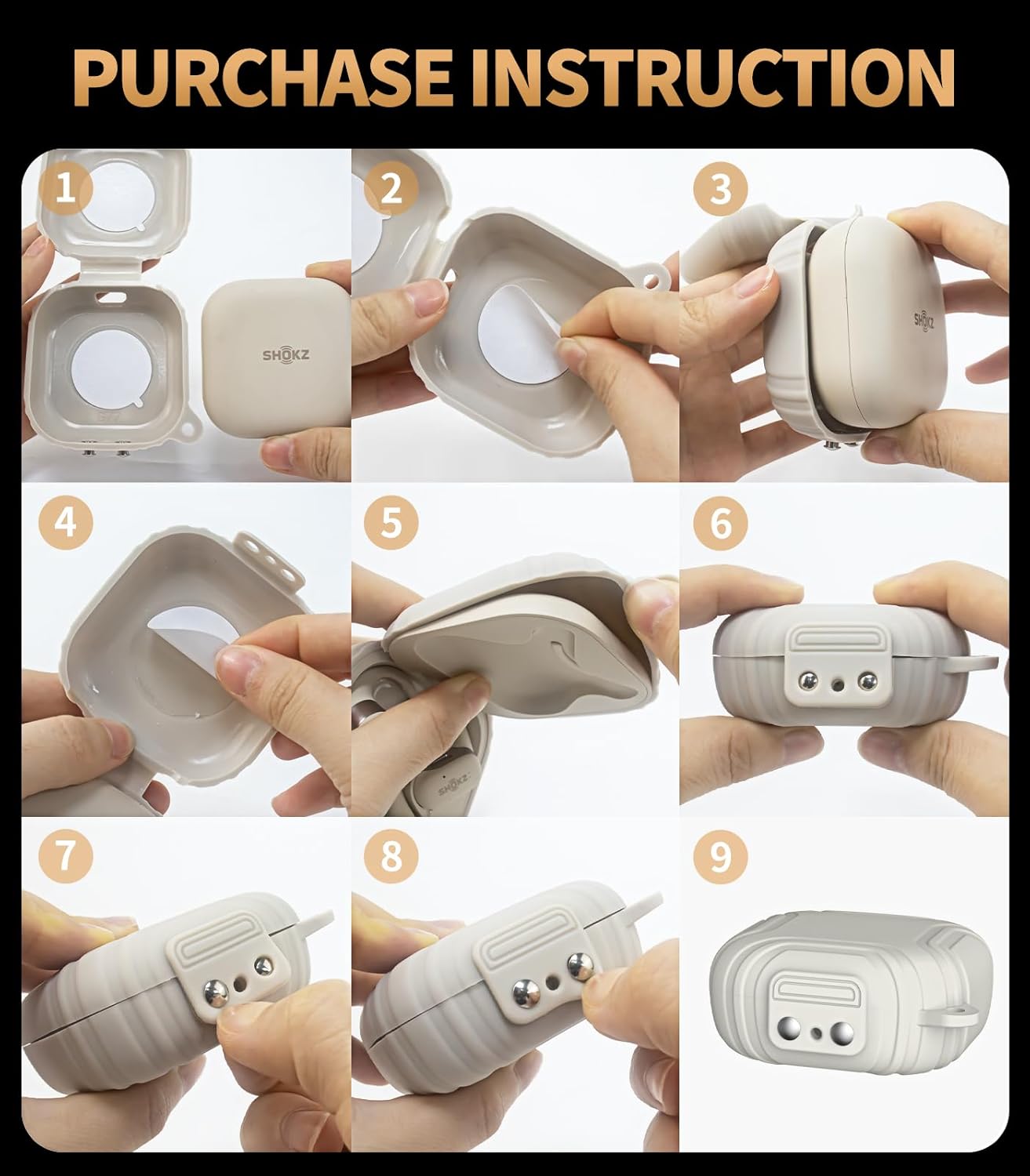 Alquar – Funda protectora de silicona resistente a los arañazos y golpes, compatible solo con SHOKZ OpenFit T910, funda de carga para auriculares